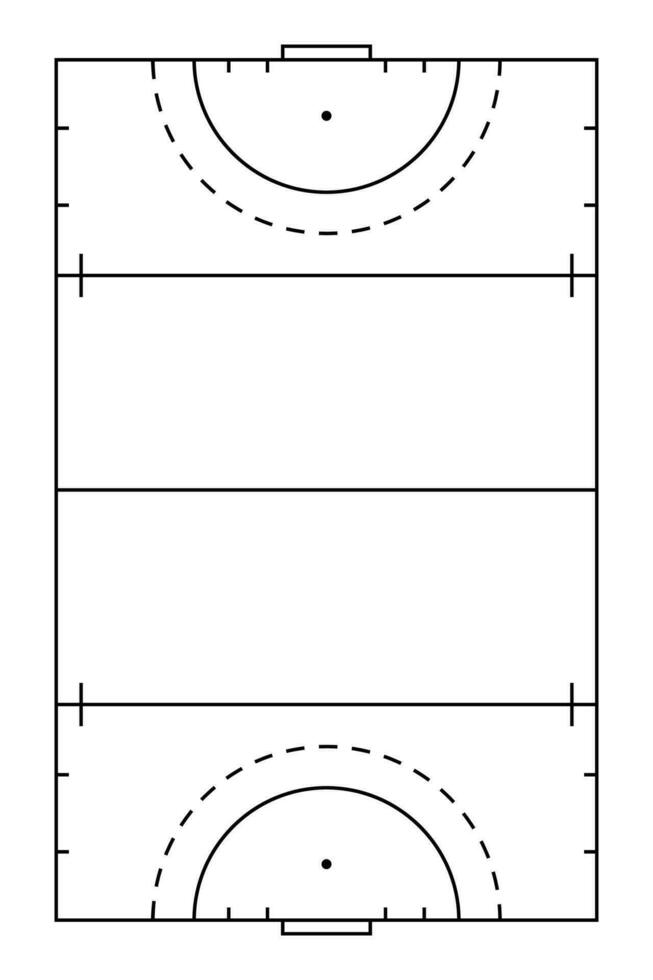 Field Hockey Field Diagram vector