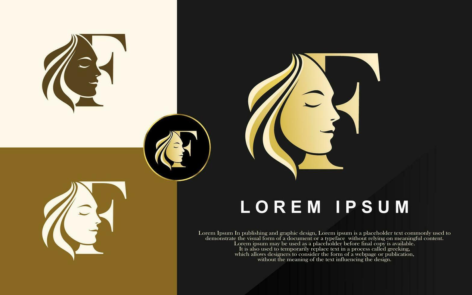 Letter F Beauty Logo, Vector Illustration