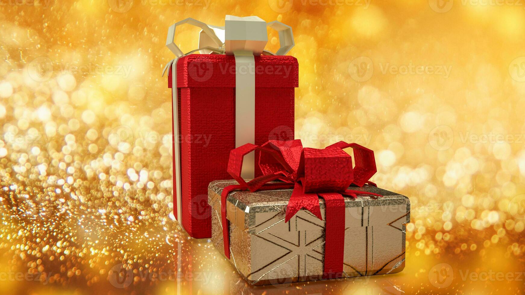 The Gift box for Holiday or celebrity and marketing concept 3d rendering photo