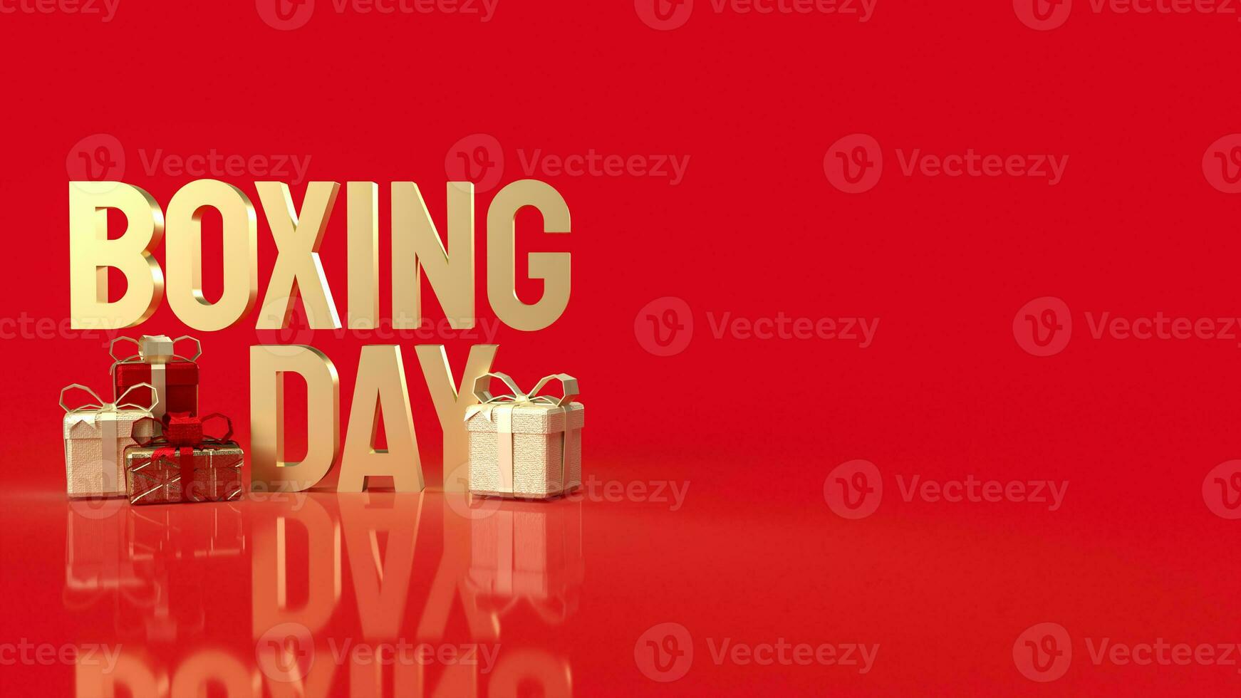 The Gift box and Boxing Day word for Marketing concept 3d rendering photo