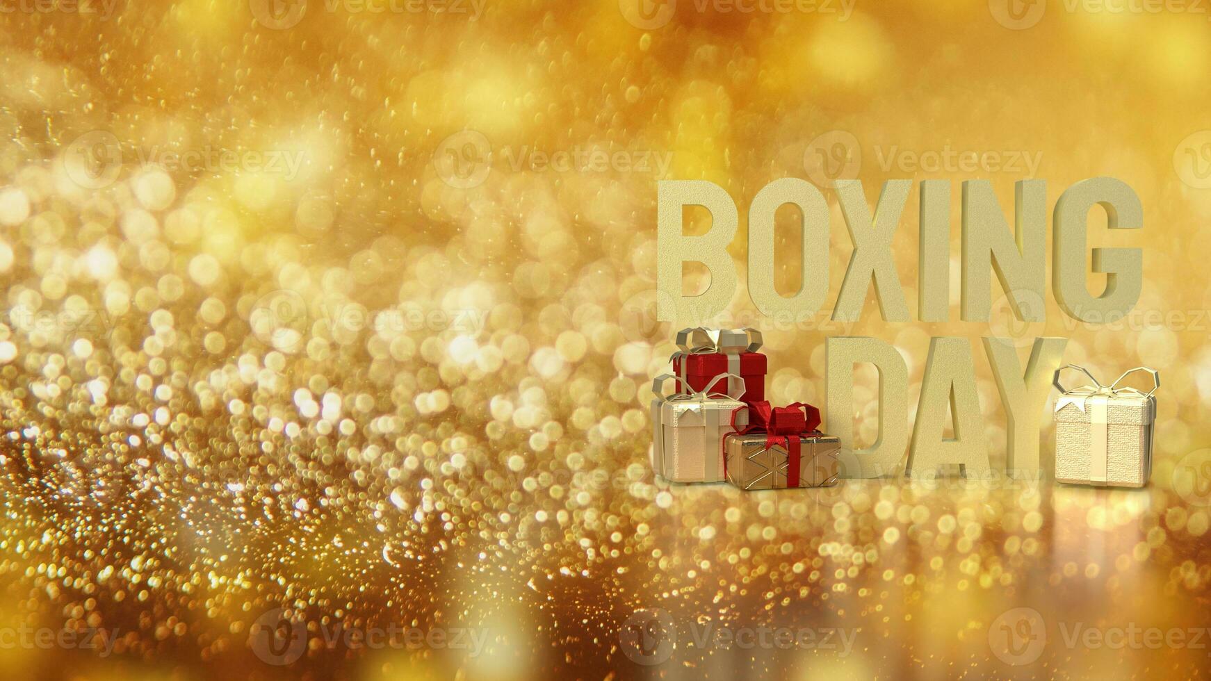 The Gift box and Boxing Day word for Marketing concept 3d rendering photo