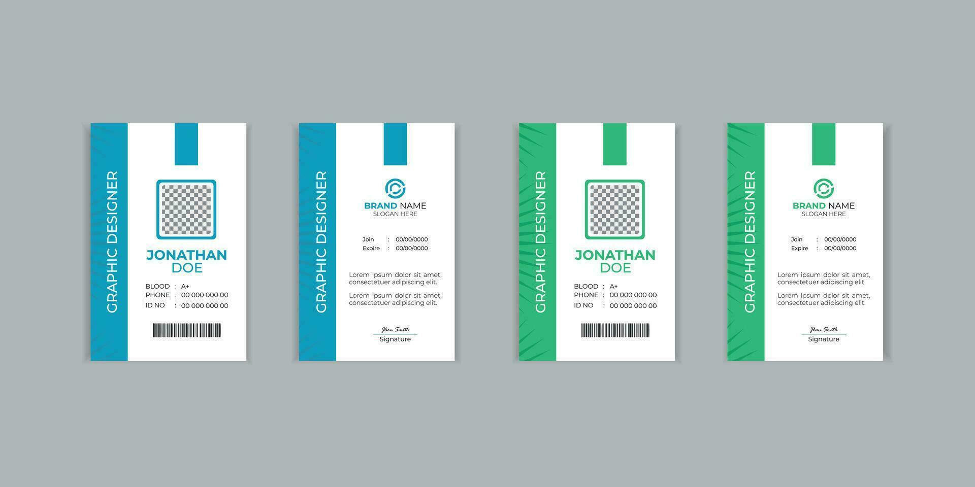 ID Card Template Office Id card Employee Id card for your company vector
