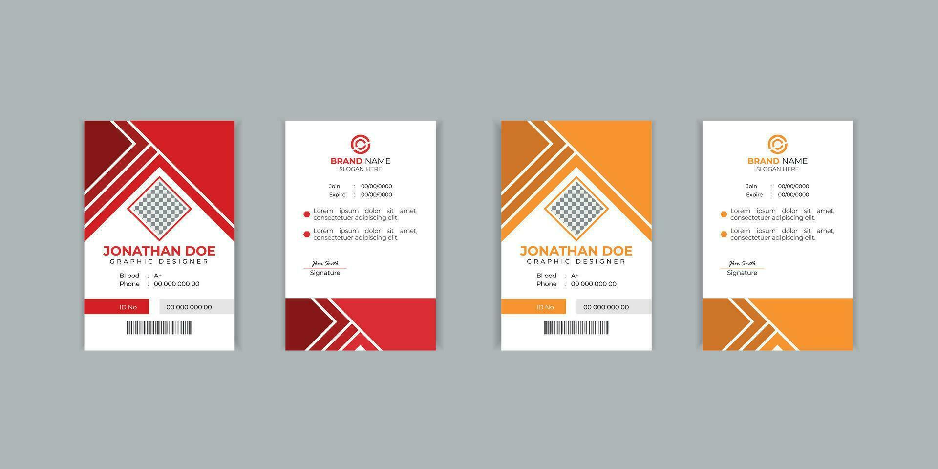 professional id card design template for company vector