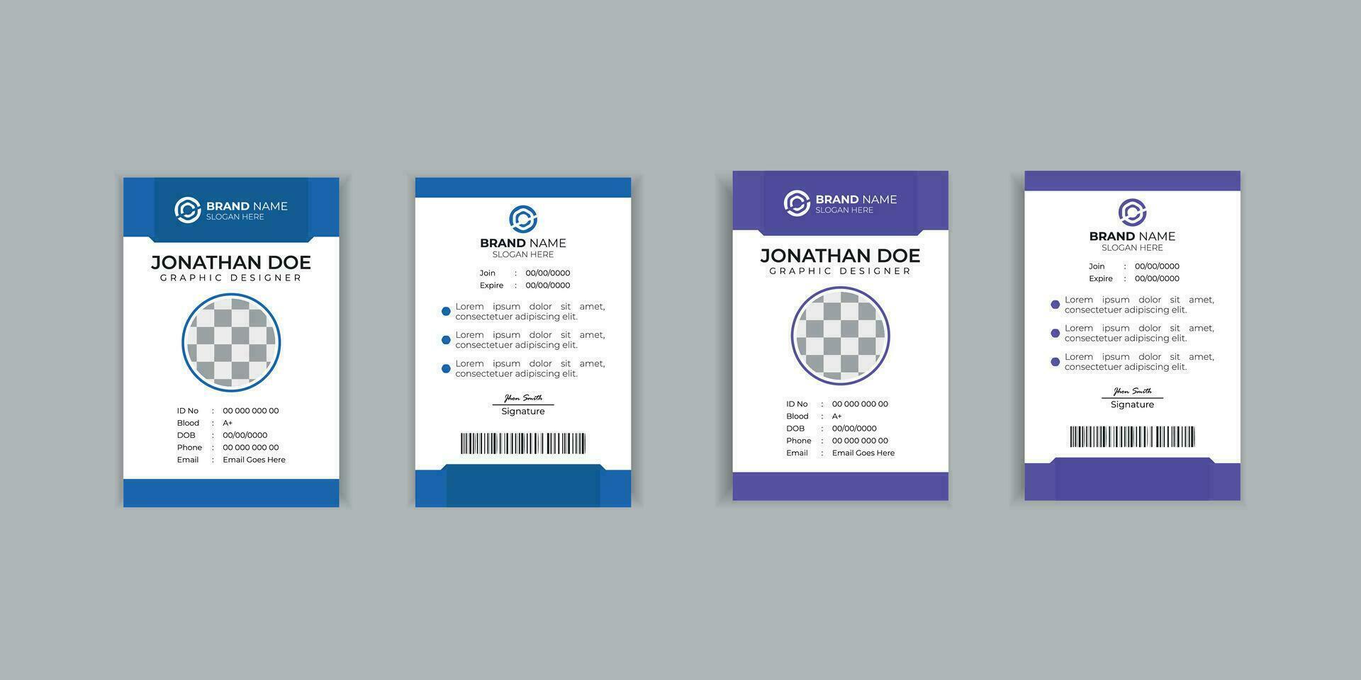 creative modern office id card and employee id card vector