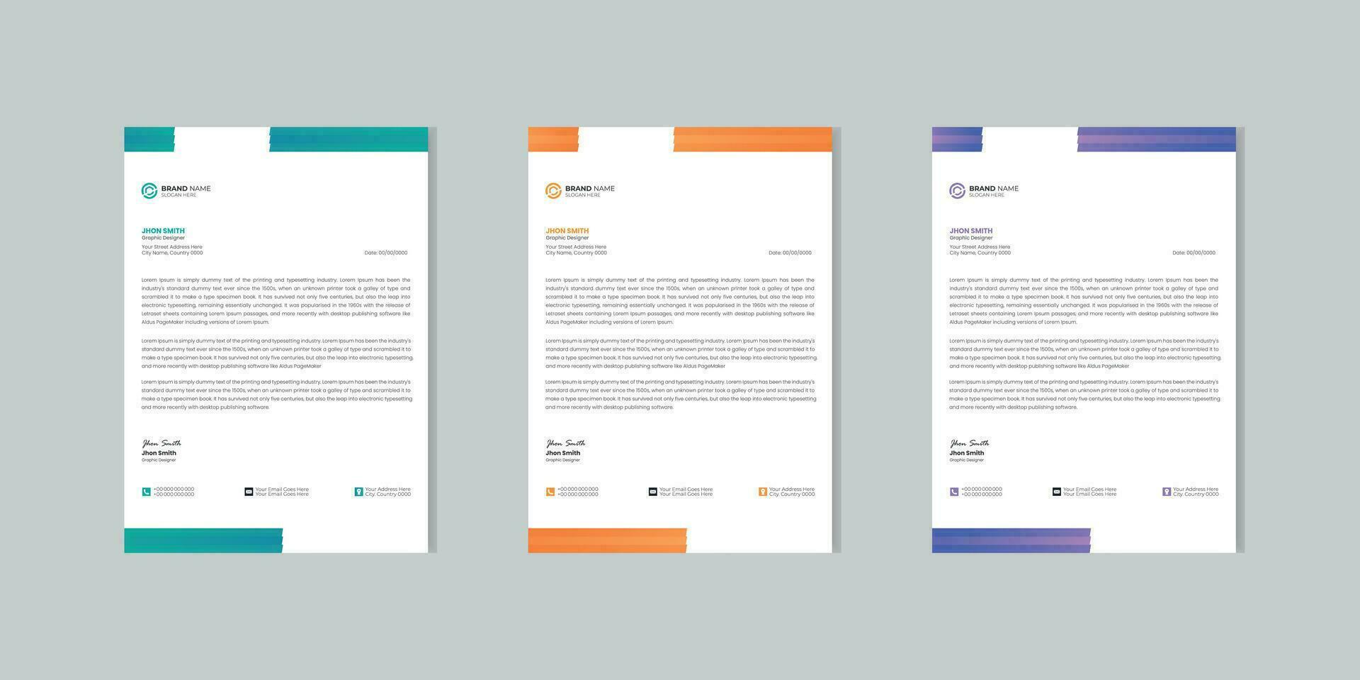 Professional letterhead design by clean shapes vector