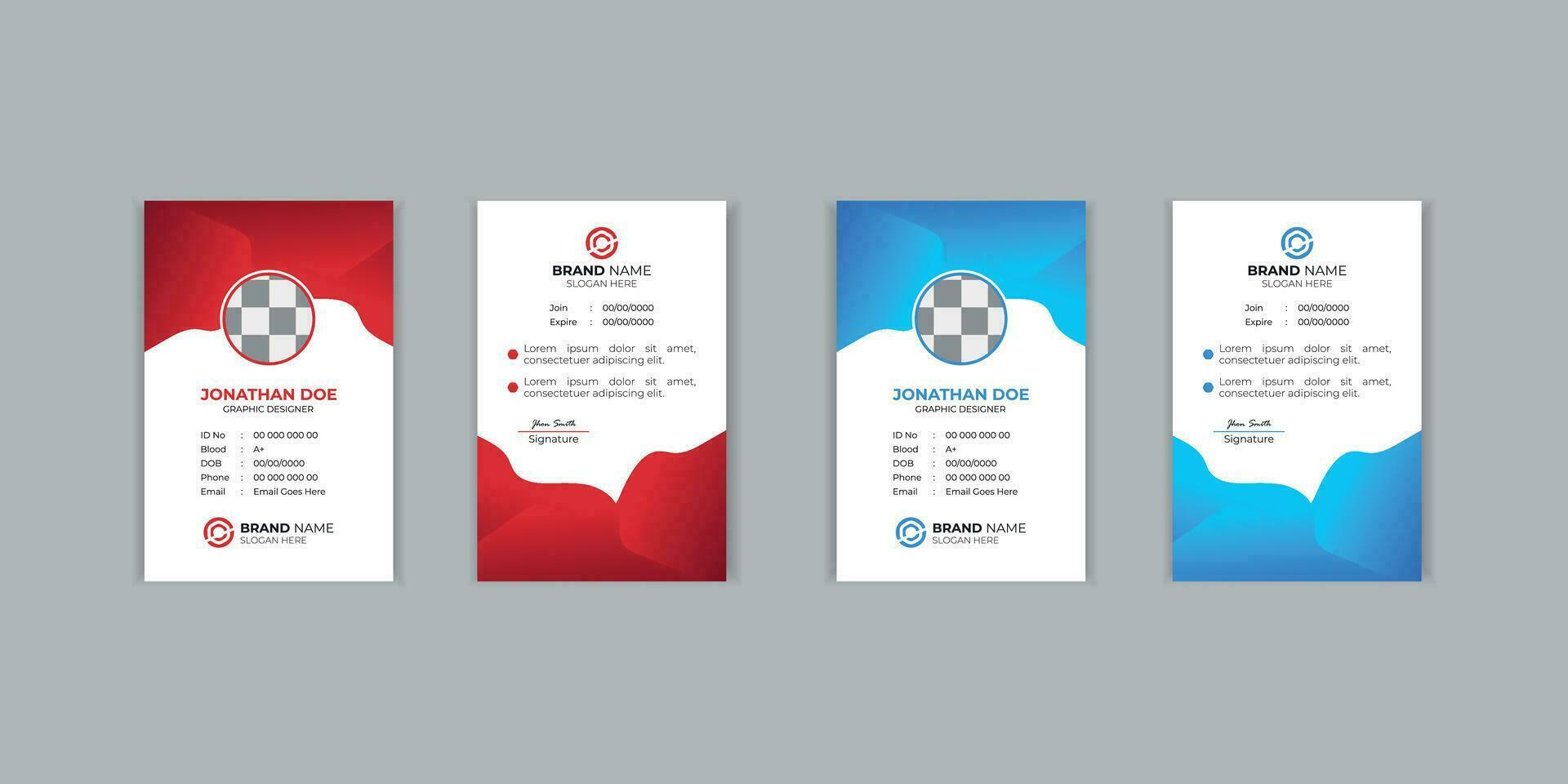 simple free id card design for office vector
