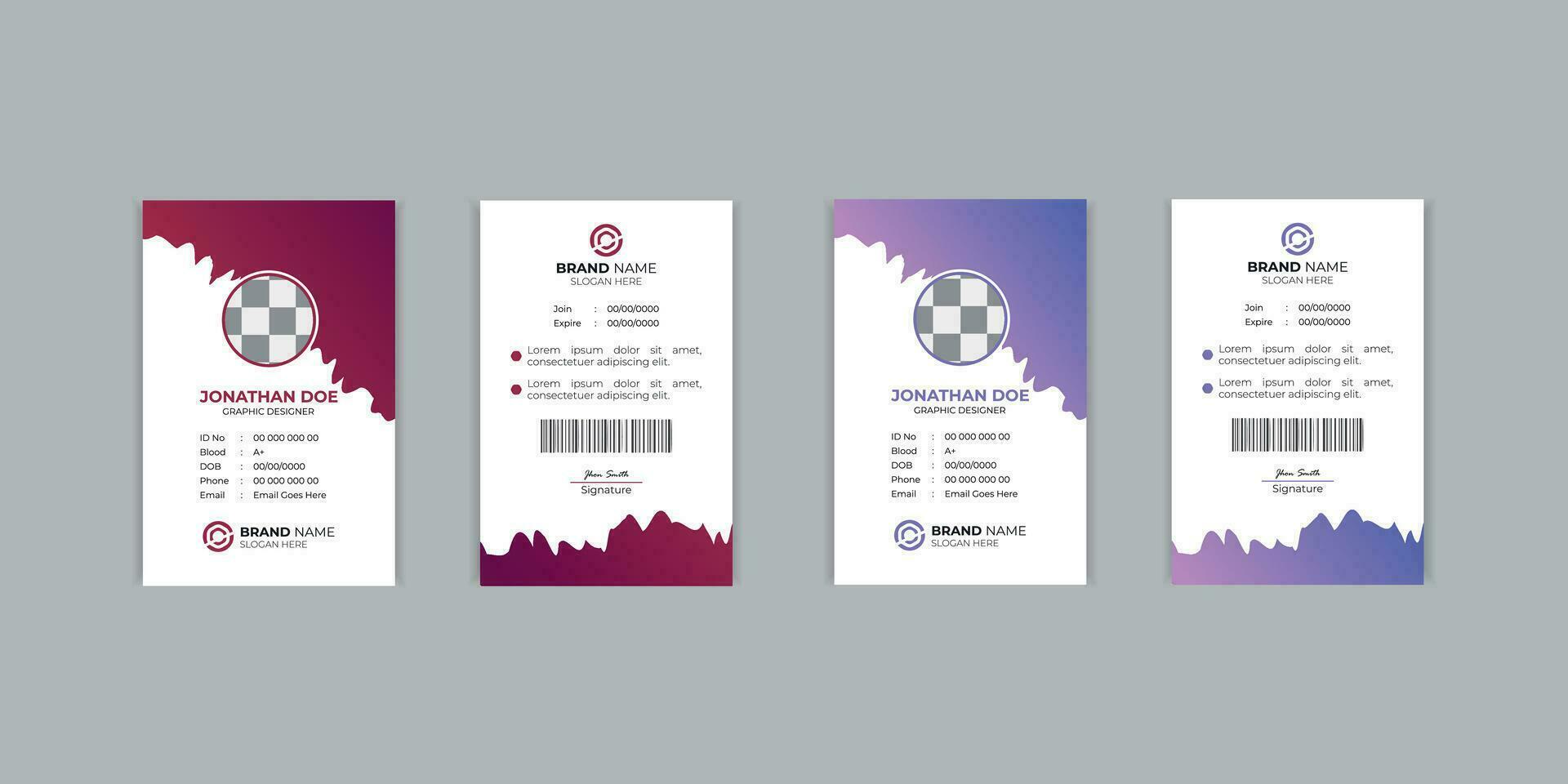 modern id card template vector