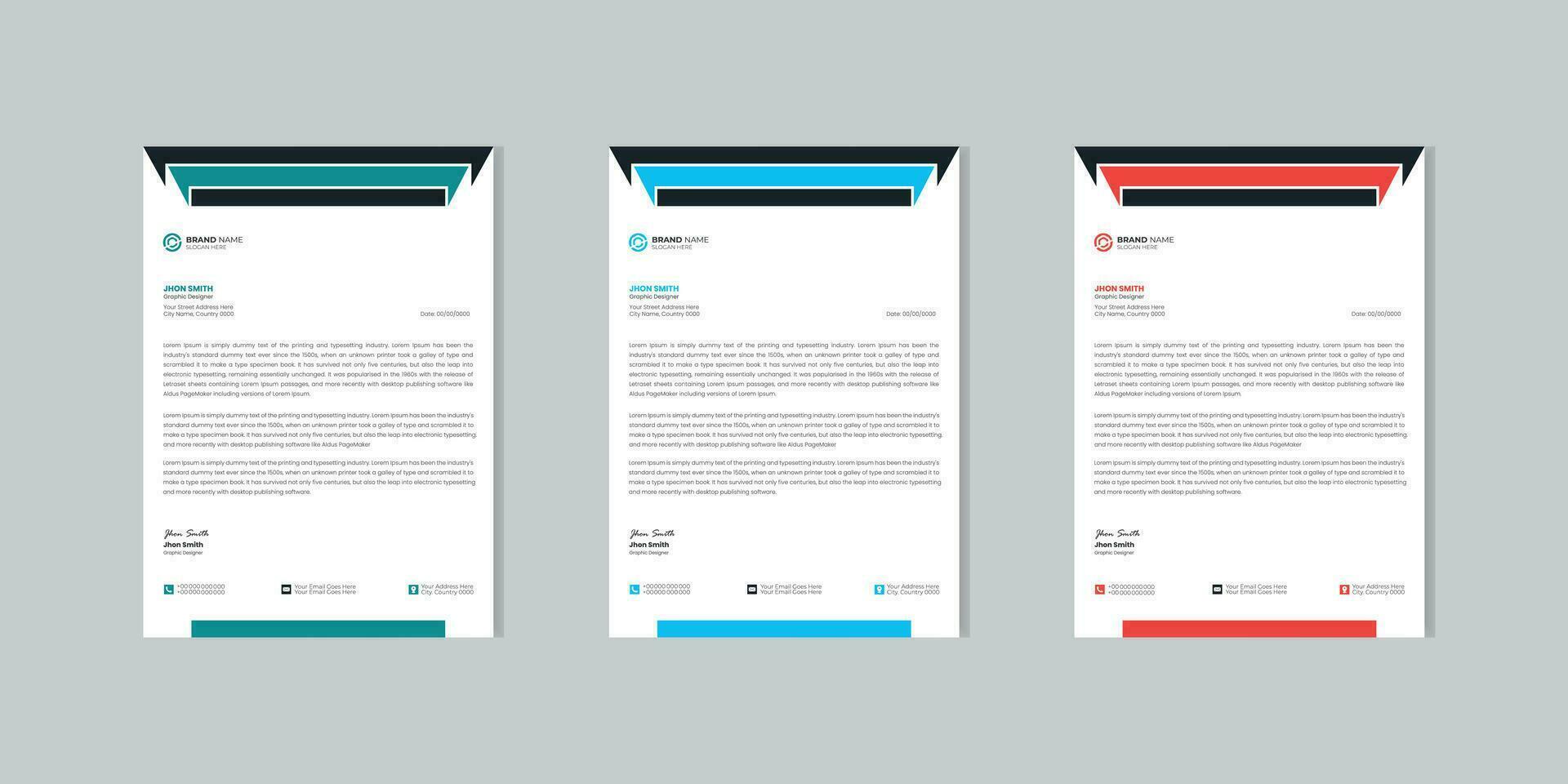 Corporate company letterhead design creative style simple design vector