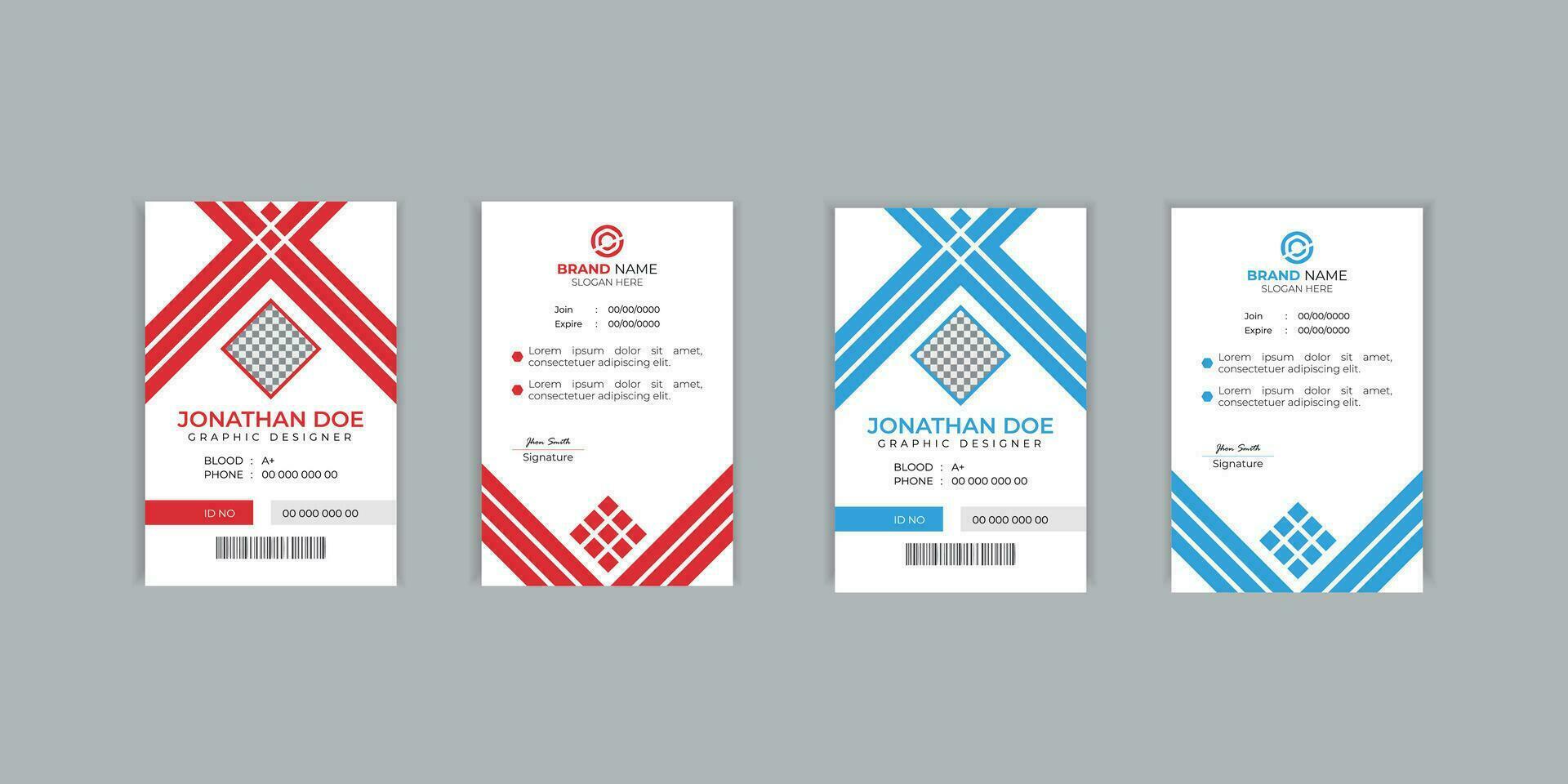 corporate office id card template vector