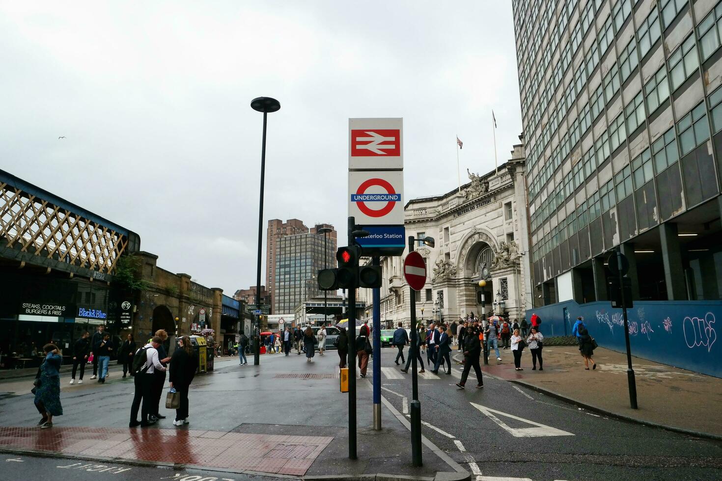 Most Beautiful Image of International and Local Tourist People are Visiting The Central London Capital City of England UK During Rainy Day. Captured on August 2nd, 2023 photo