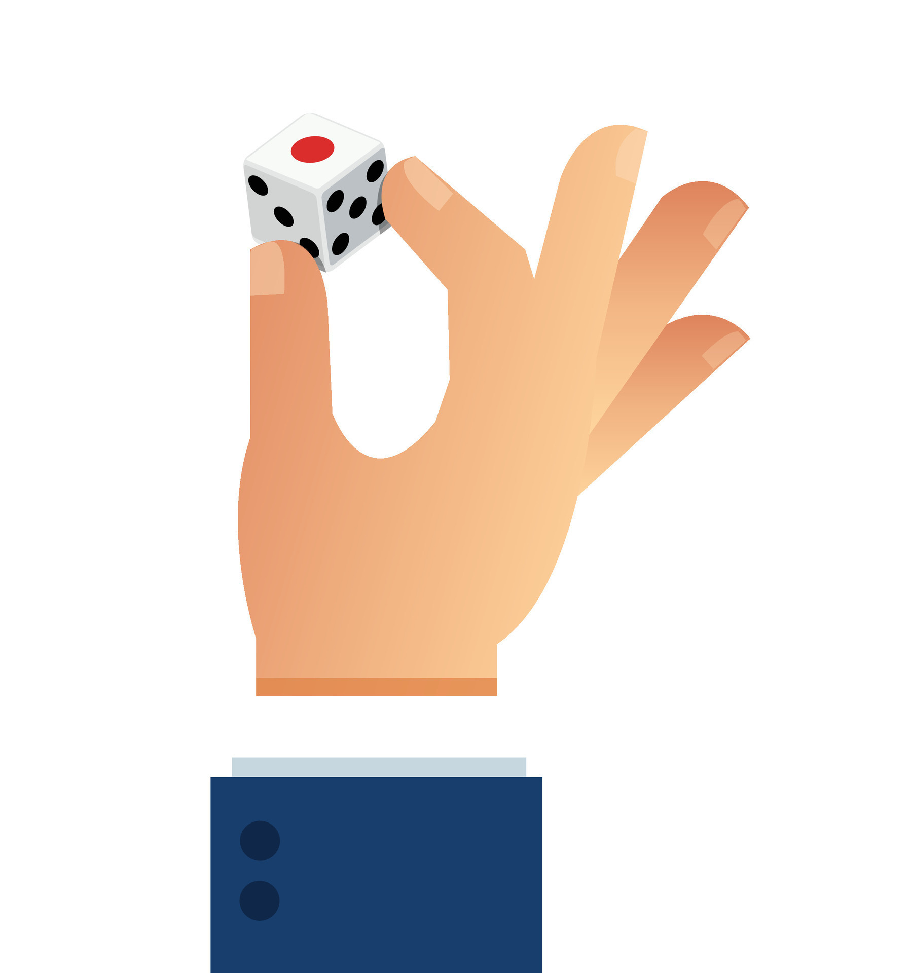 Hand holding dice. Gambling concept vector illustration 30769947 Vector