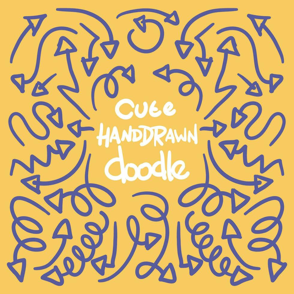 Cute Hand Drawn Doodle Sketchy Arrow Element vector