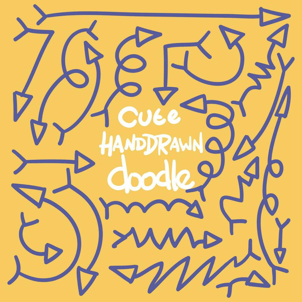 Cute Hand Drawn Doodle Sketchy Arrow Element vector