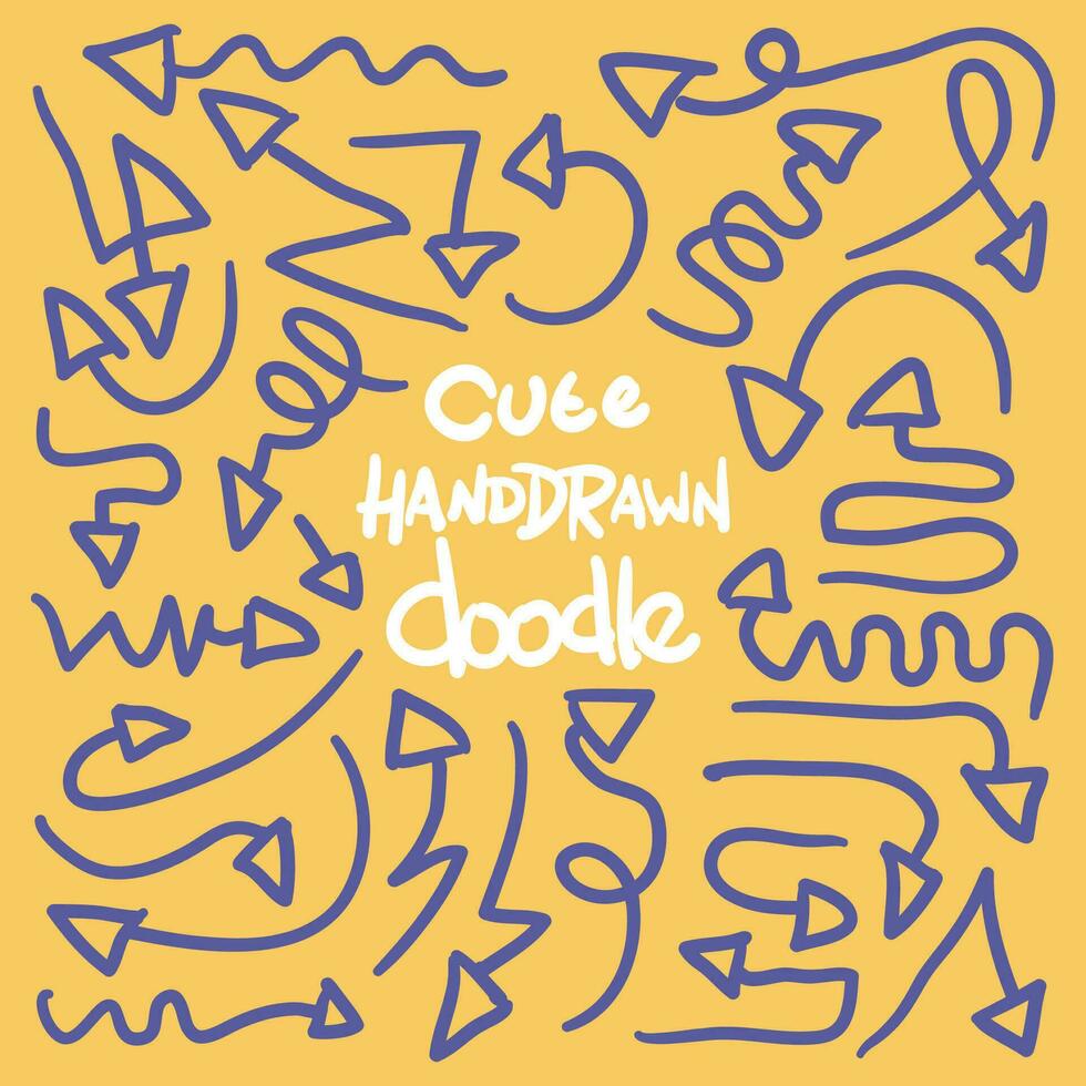 Cute Hand Drawn Doodle Sketchy Arrow Element vector