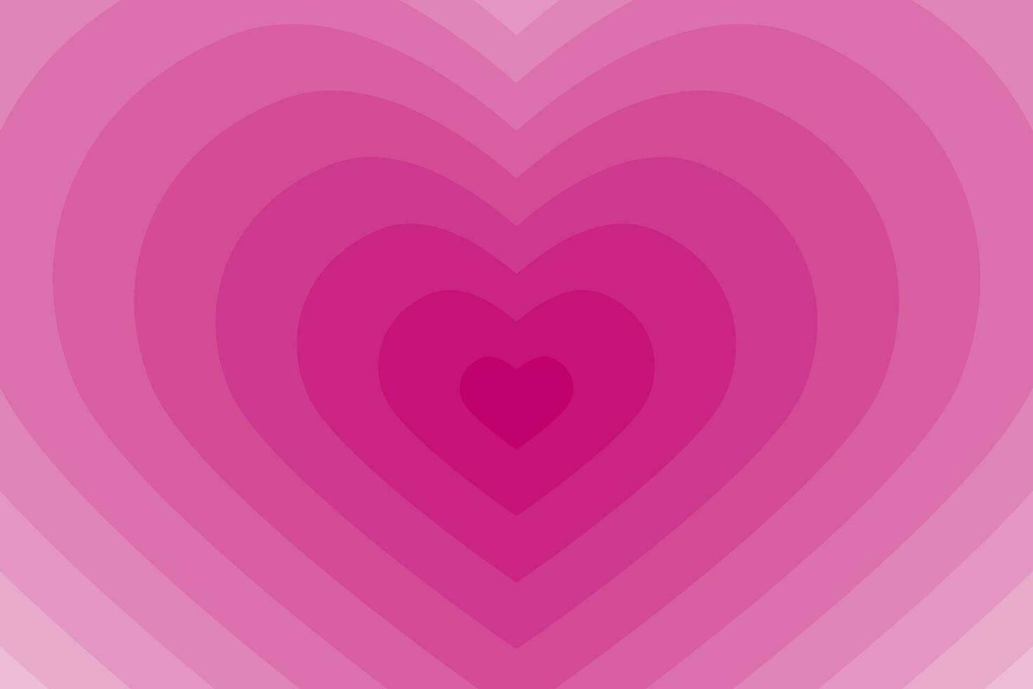 Heart Abstract Background. Pink Gradient Horizontal Banner. Valentines Day and Love Greeting Card. vector
