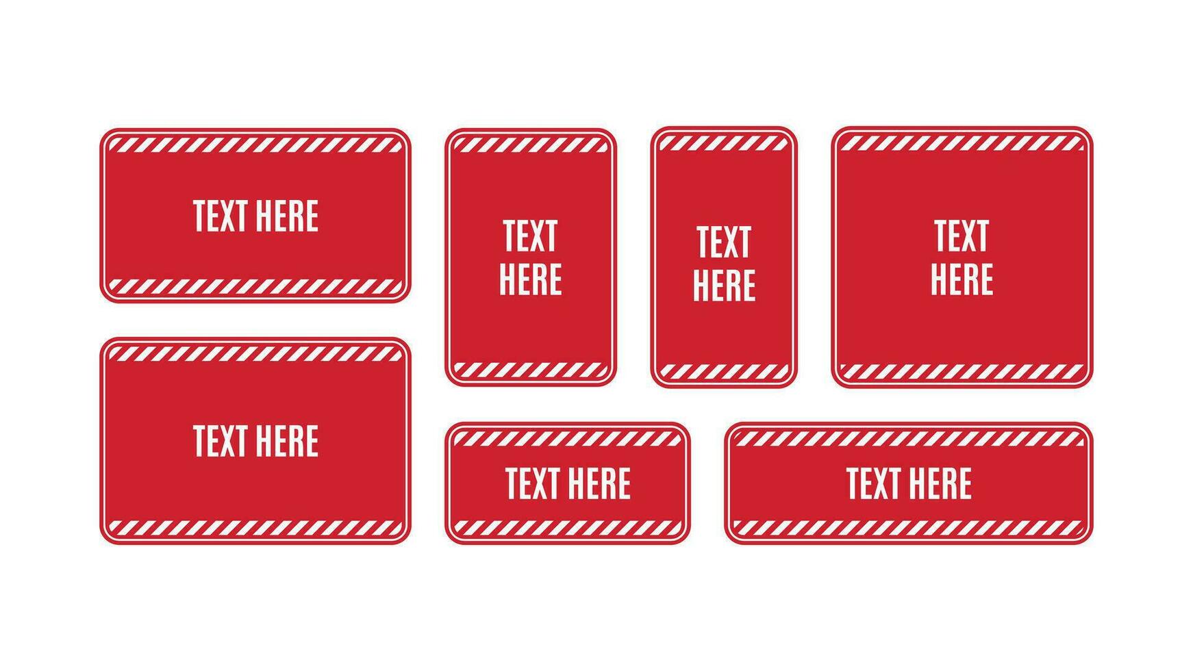 Set of Simple Blank Red Sign Boards Vector