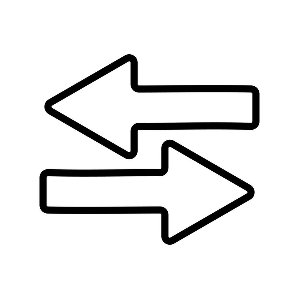 arrows left and right line icon isolated on white background vector