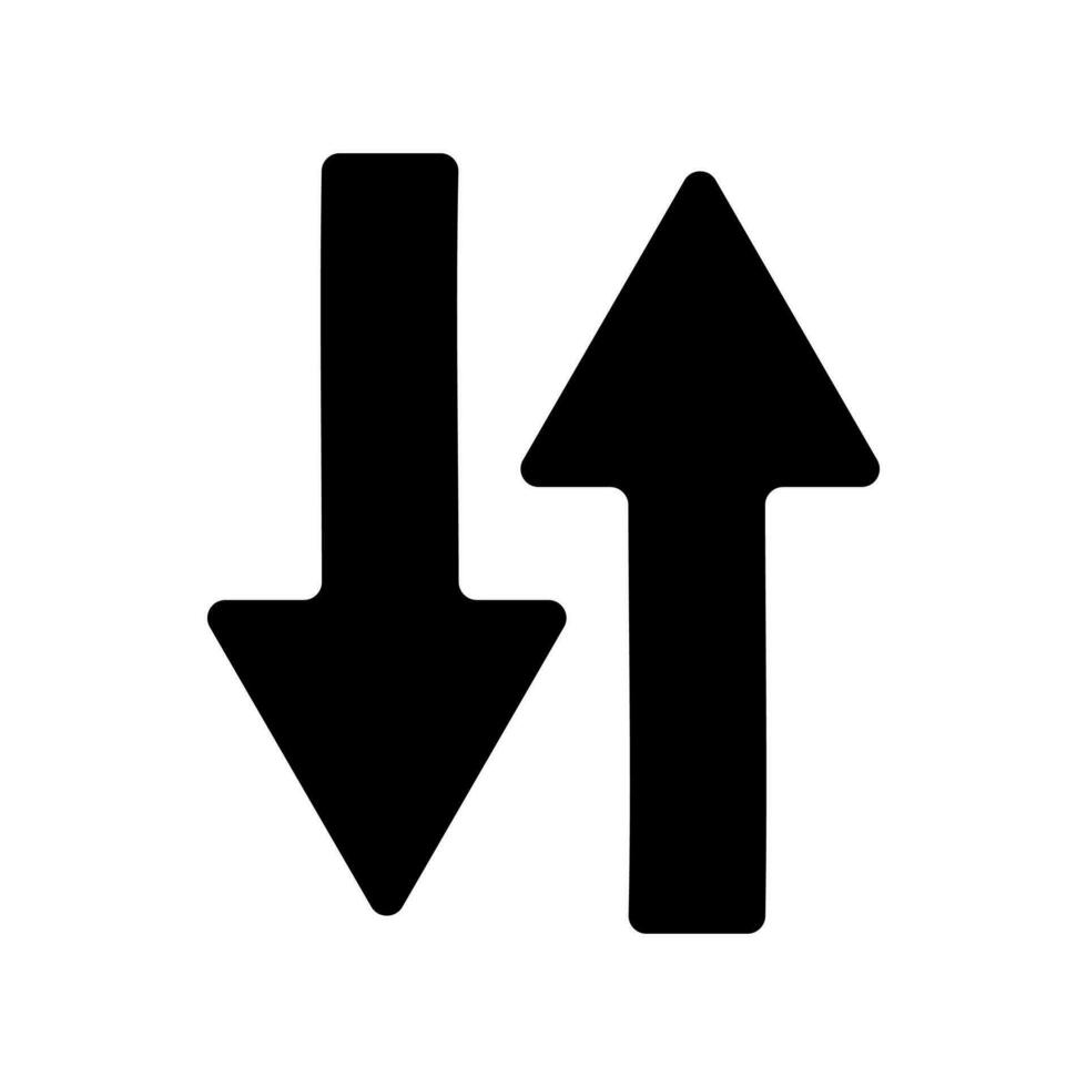 arriba y abajo flecha aislado blanco antecedentes vector