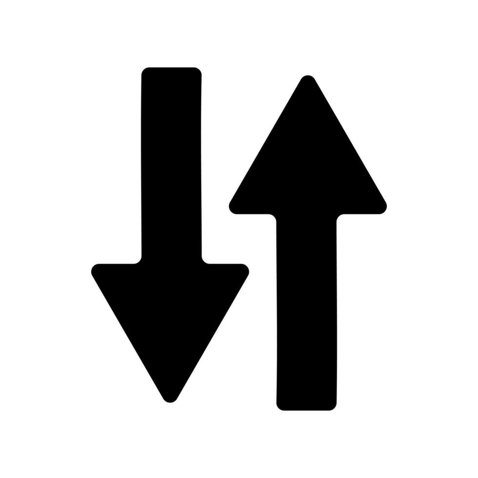 up and down arrow isolated white background vector