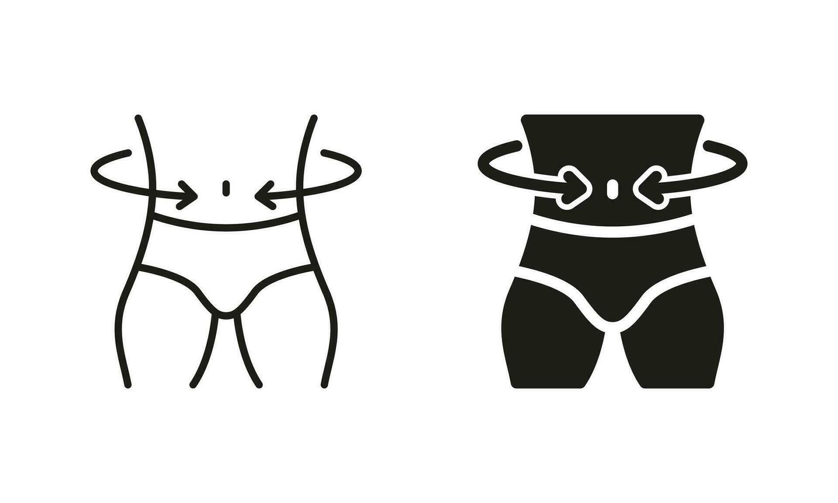 Man Loss Weight Pictogram. Shape Waistline Control. Male Body Slimming Symbol Collection. Slimming Waist Line and Silhouette Black Icon Set. Isolated Vector Illustration.