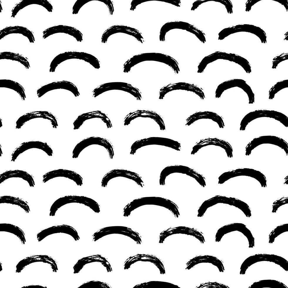 Aesthetic Contemporary printable seamless pattern with abstract line, dot, shape brush stroke in black and white colors. Boho background in minimalist style vector Illustration for wallpaper fabric