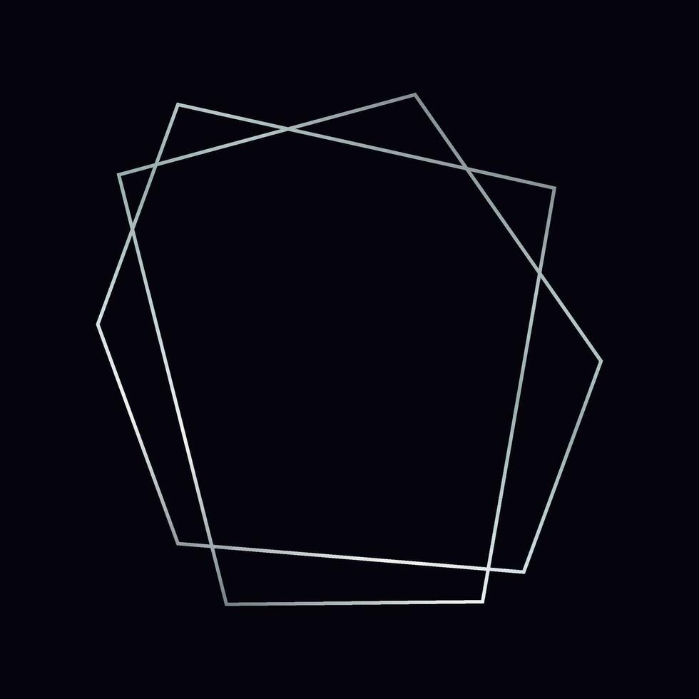 Silver geometric polygonal frame vector