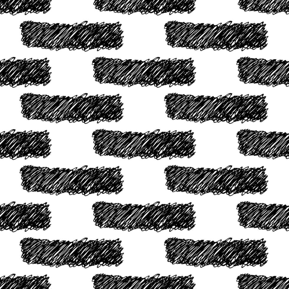 Seamless pattern with black pencil brushstrokes vector