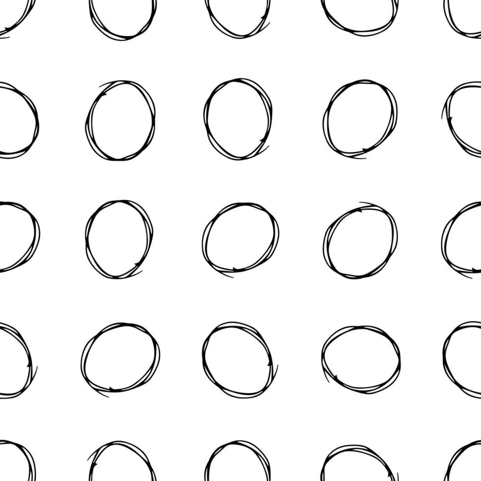 Seamless pattern with sketch circles shape vector