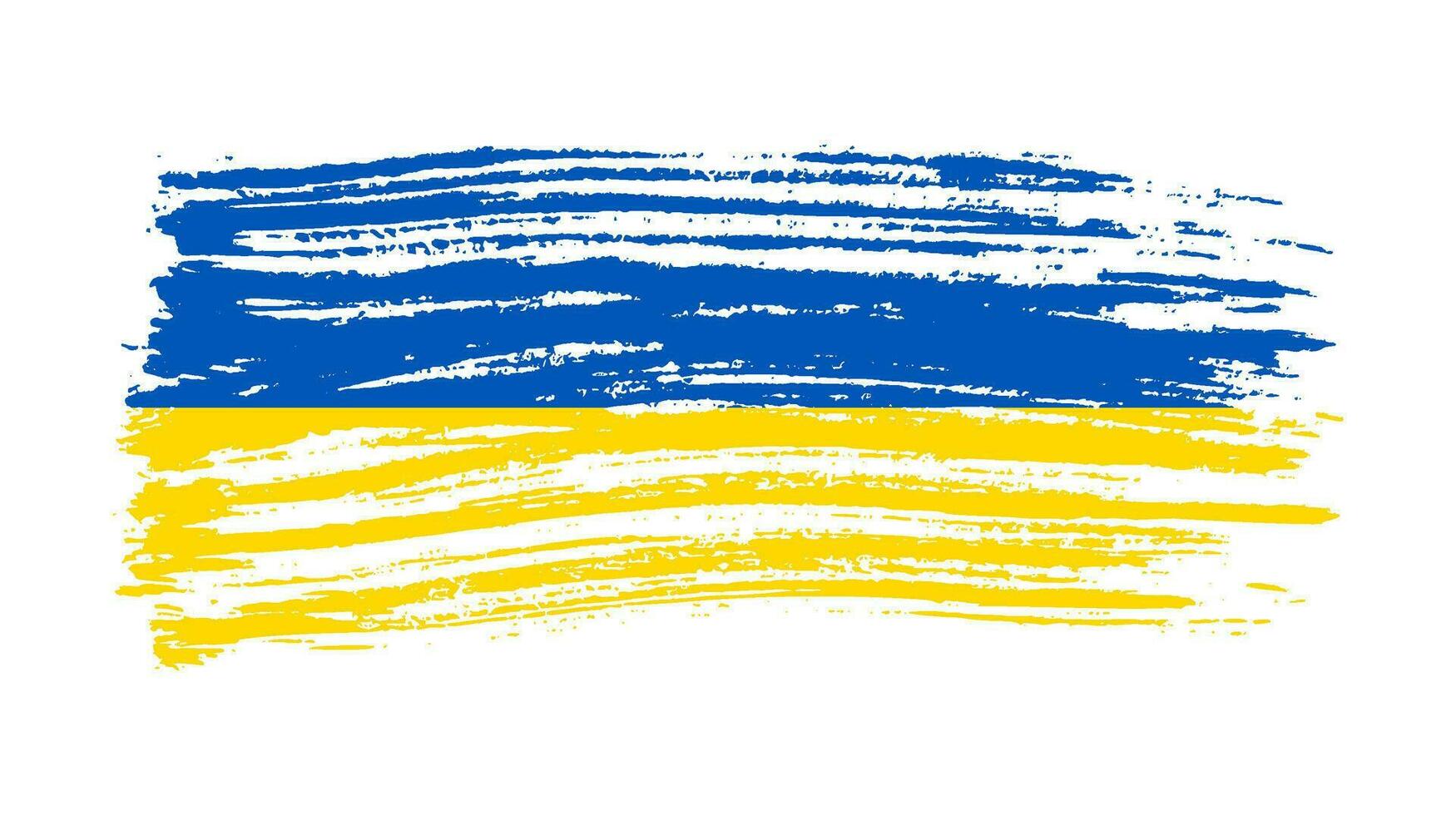 Ukrainian national flag in grunge style vector
