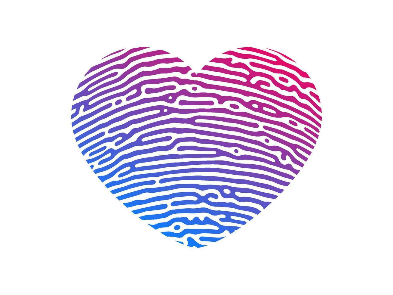 Fingerprint heart silhouette vector