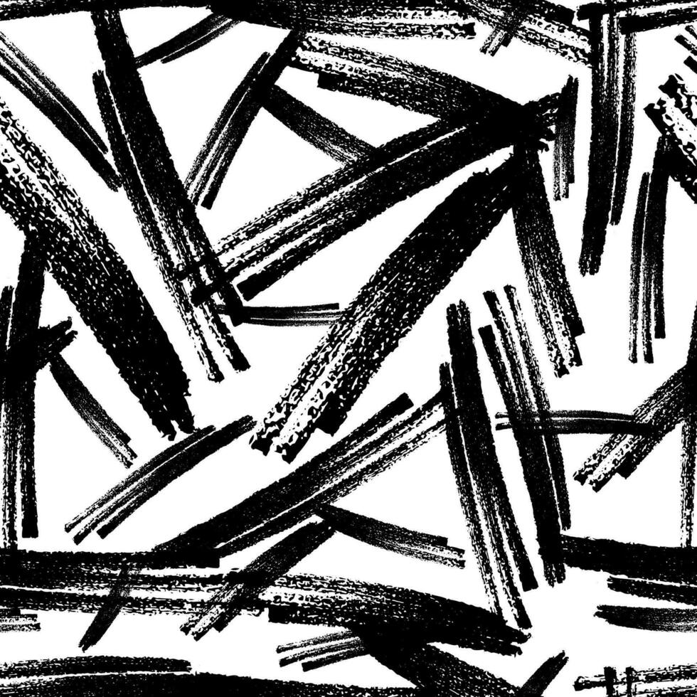 Seamless pattern with black pencil brushstrokes vector