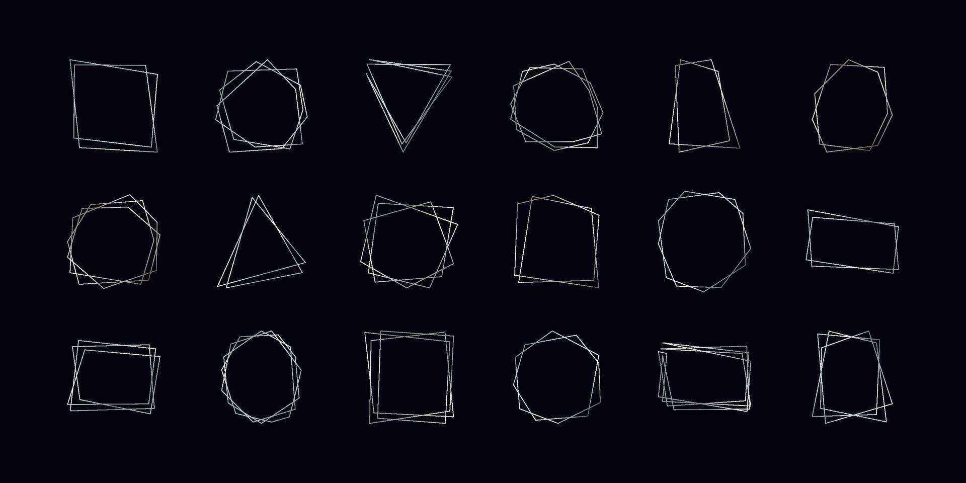 Silver geometric polygonal frame vector