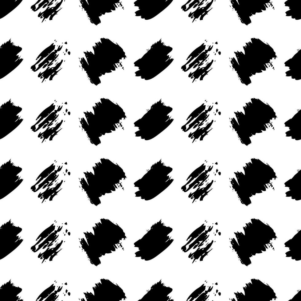 Seamless pattern with dark hand drawn scribble smear on white background. Abstract grunge texture. Vector illustration