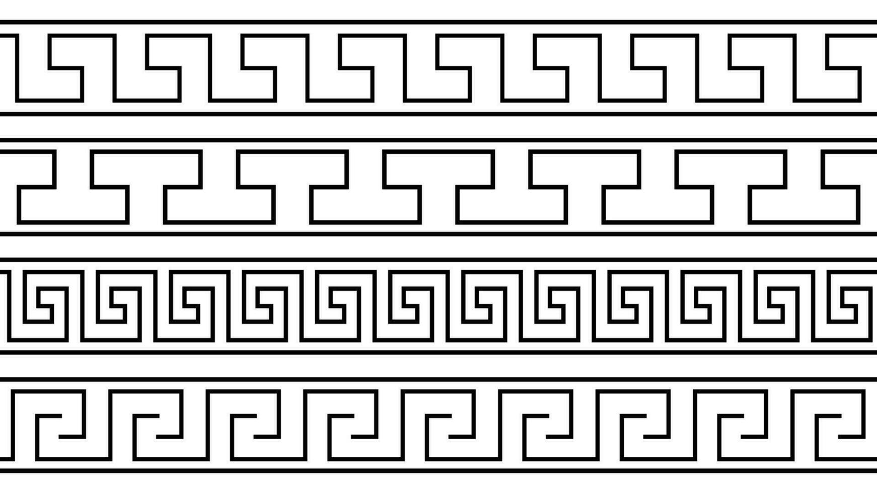 Seamless Greek key patterns vector