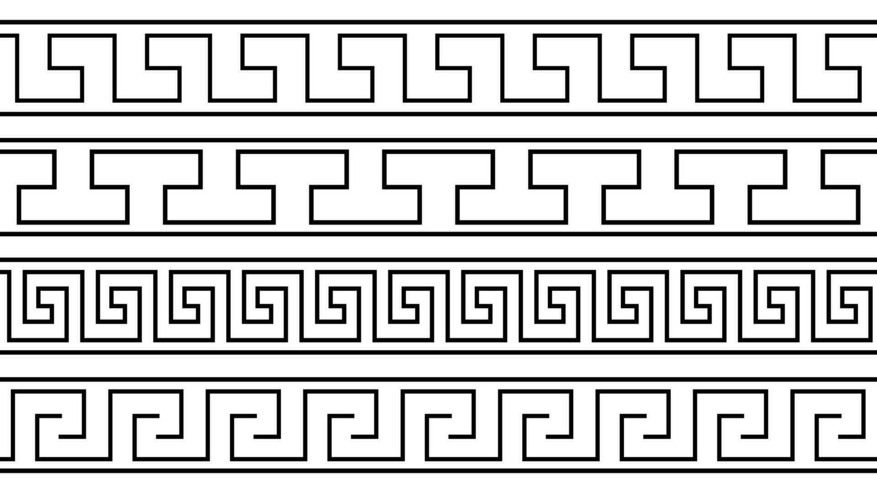 Seamless Greek key patterns vector