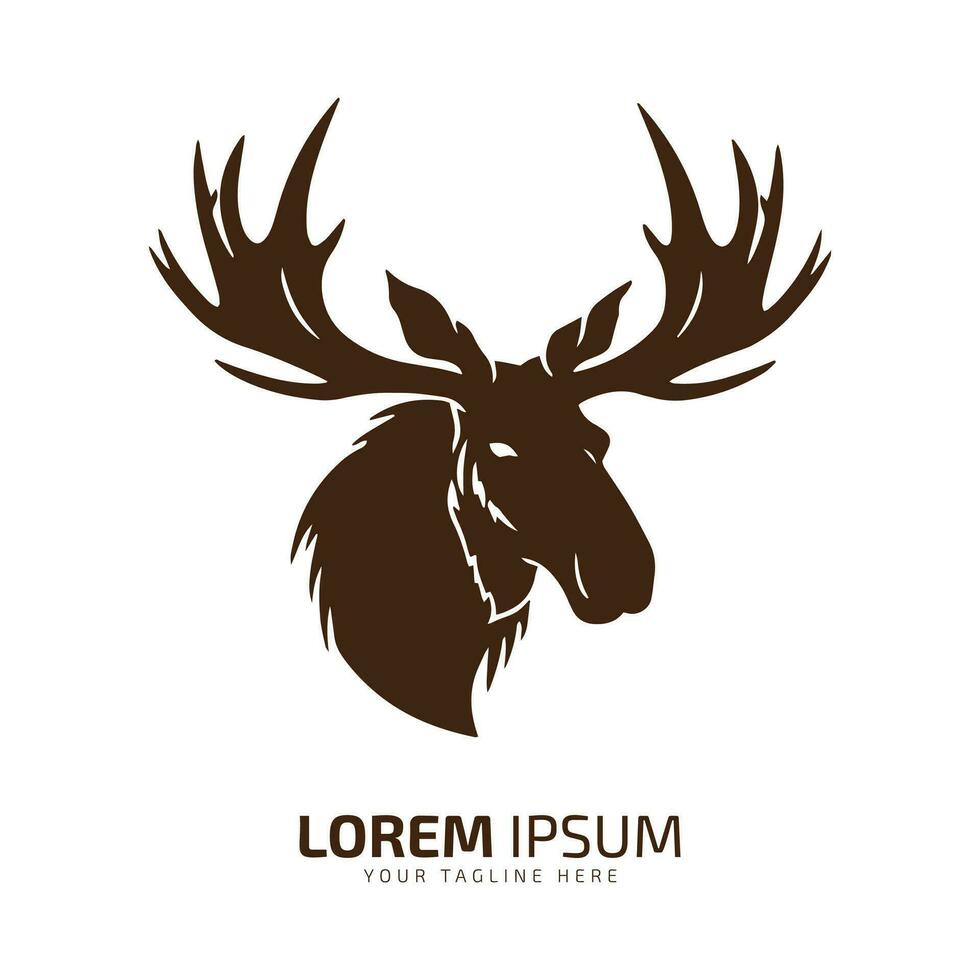 moose logo fur icon deer silhouette vector isolated design animal