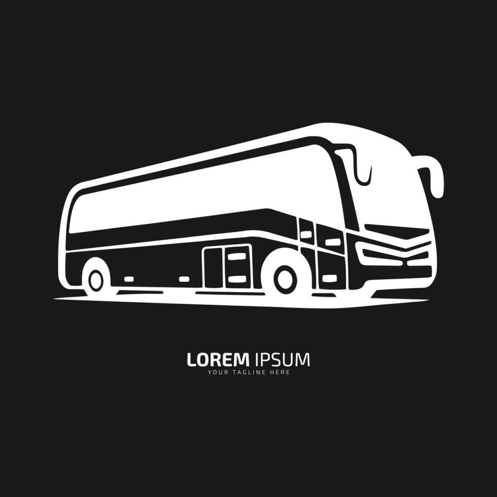 autobús logo colegio autobús icono silueta vector aislado