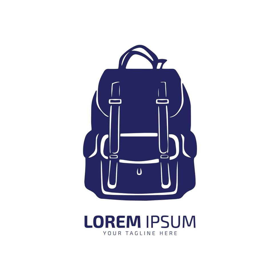 mínimo y resumen logo de bolso vector bolso icono colegio bolso silueta aislado modelo diseño mochila