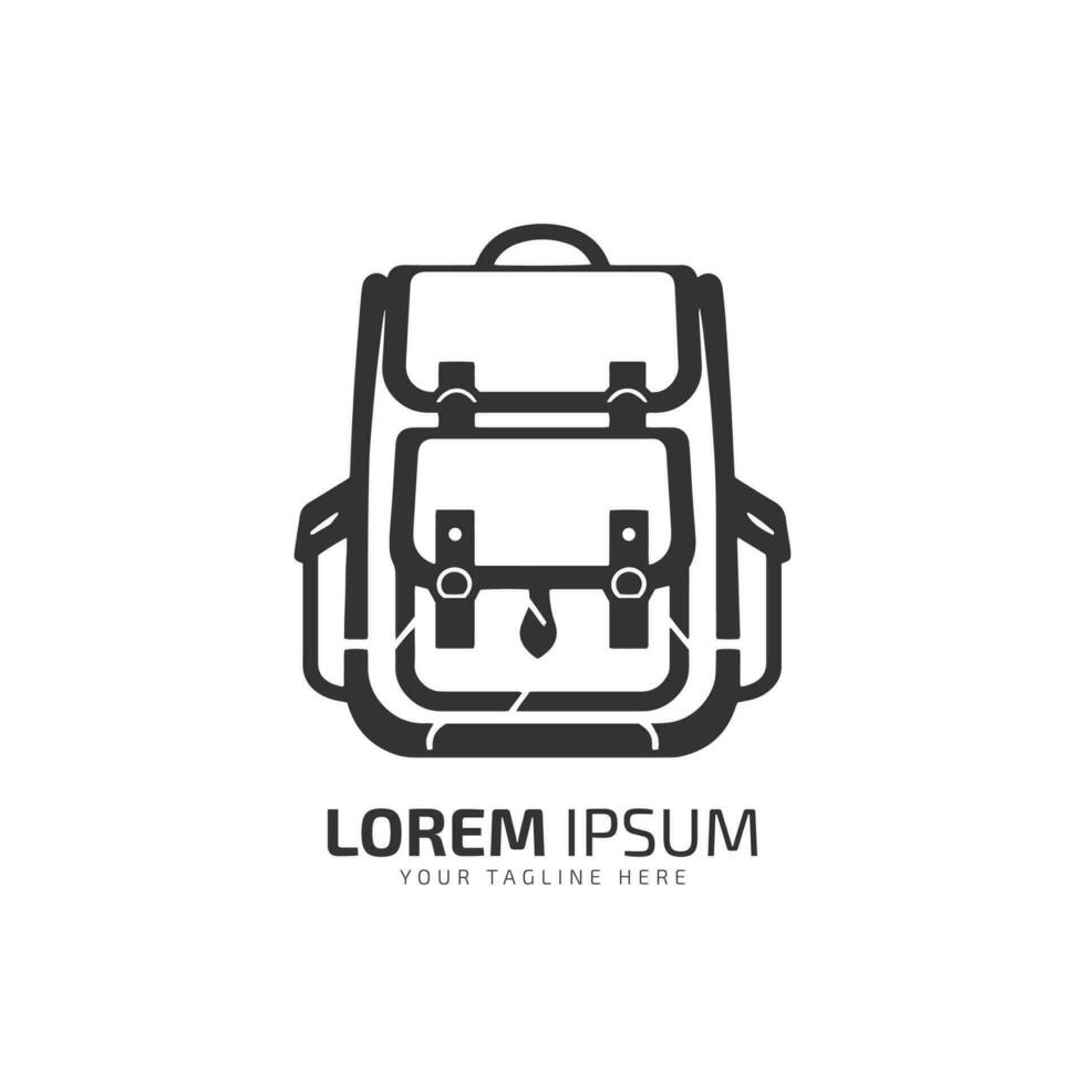 mínimo y resumen logo de bolso vector bolso icono colegio bolso silueta aislado modelo diseño en blanco antecedentes