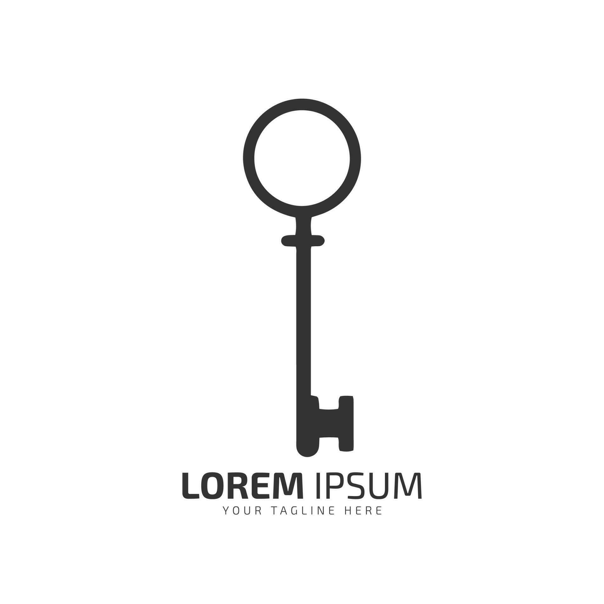 Minimal and abstract logo of key vector key icon home key silhouette