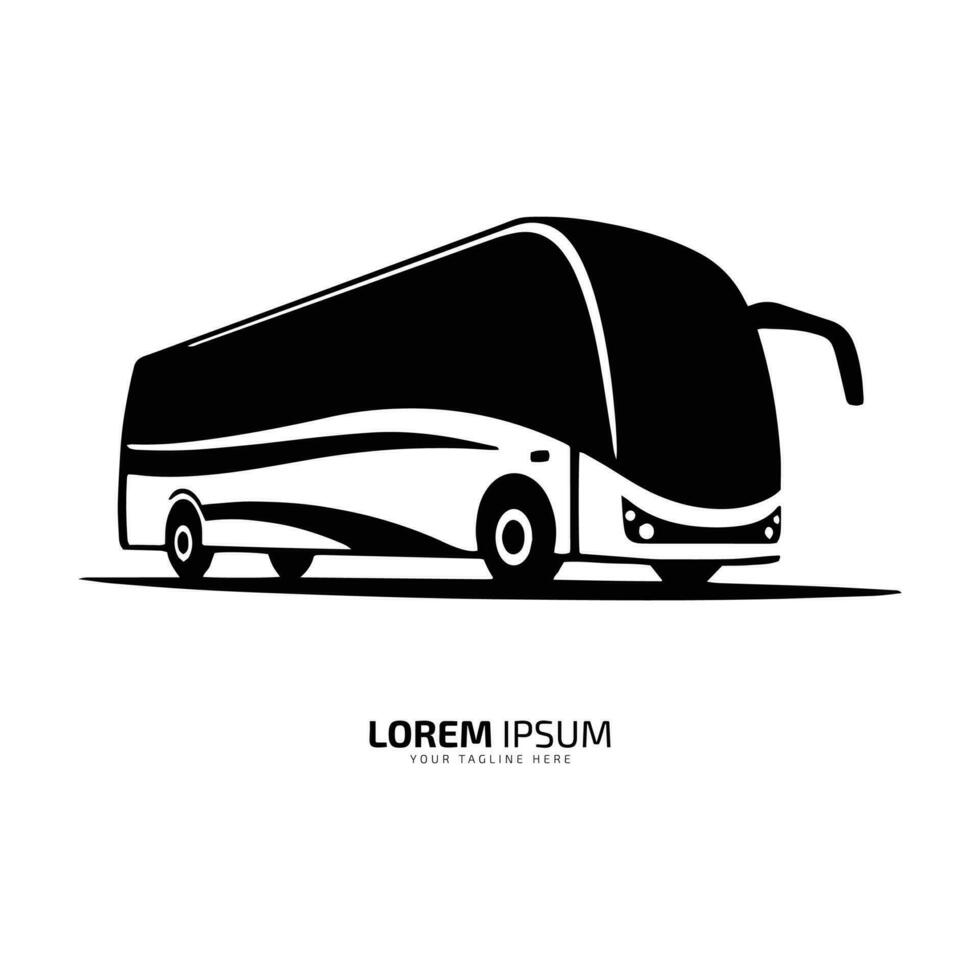 Bus logo school bus icon silhouette vector isolated design dark black bus