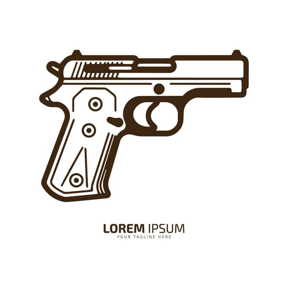 Abstract logo of gun vector pistol icon weapon silhouette isolated template design