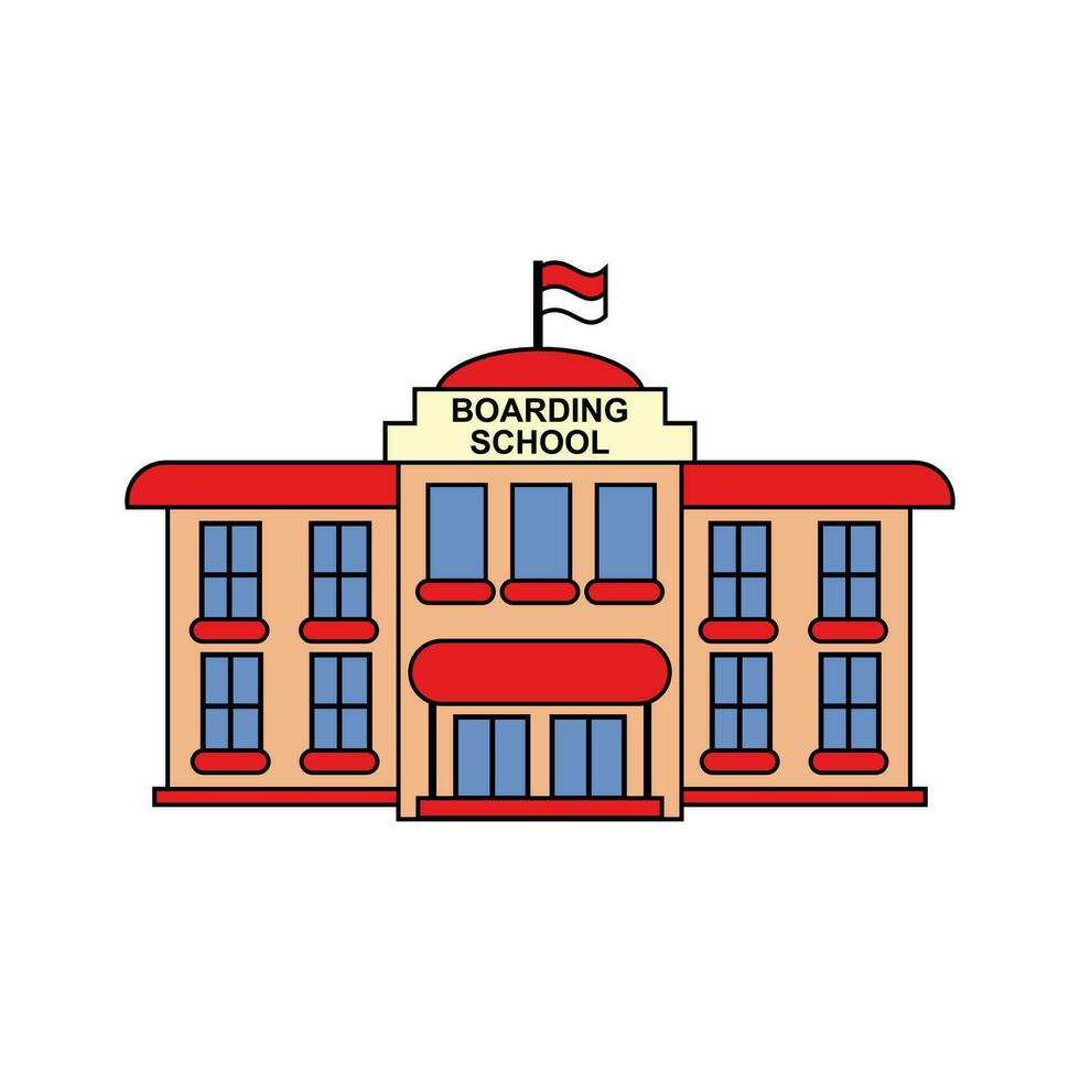 School building icon. Education learning and study theme. School building symbol for educational design. Isolated design. Vector illustration