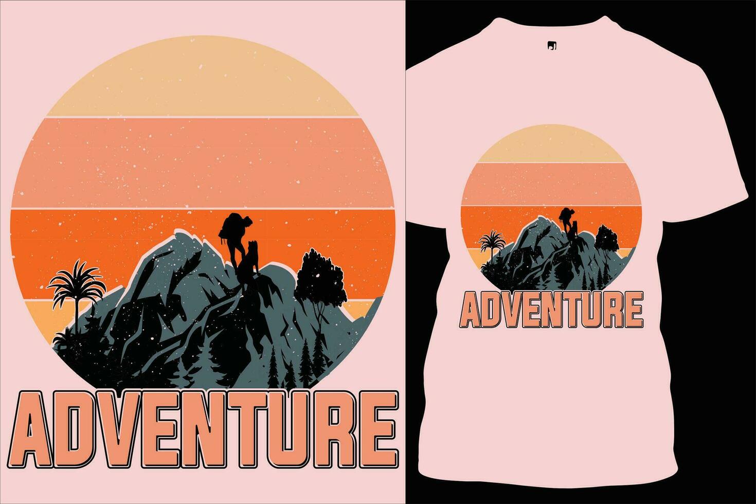 vector de diseño de camiseta de aventura