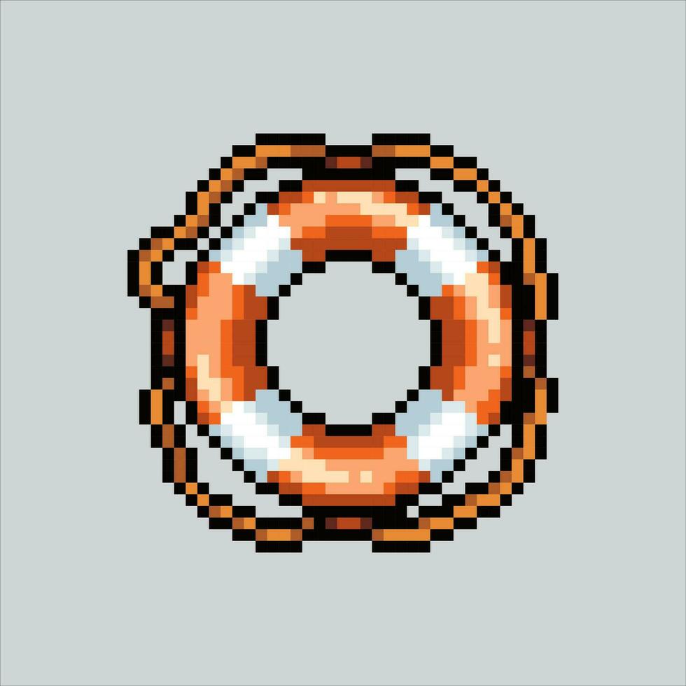 Pixel art illustration Lifebuoy. Pixelated lifebuoy. Ocean lifebuoy icon pixelated for the pixel art game and icon for website and video game. old school retro. vector