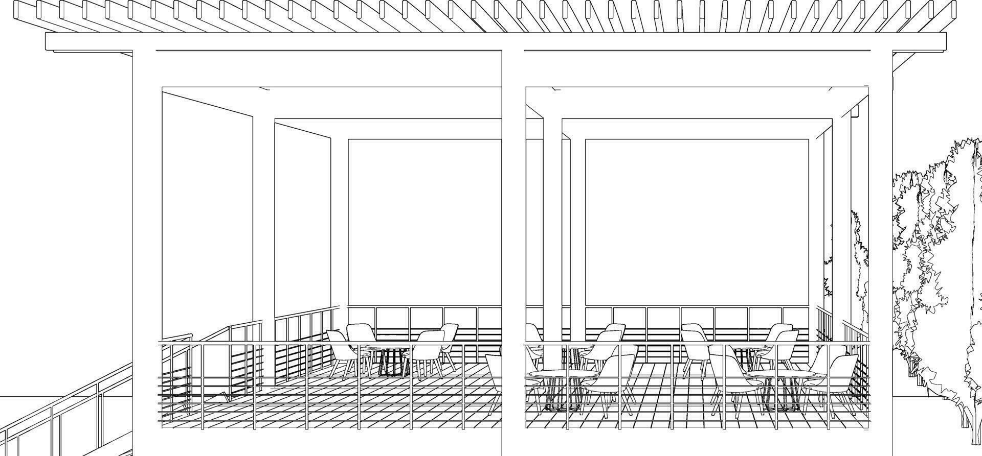 3D illustration of building project vector