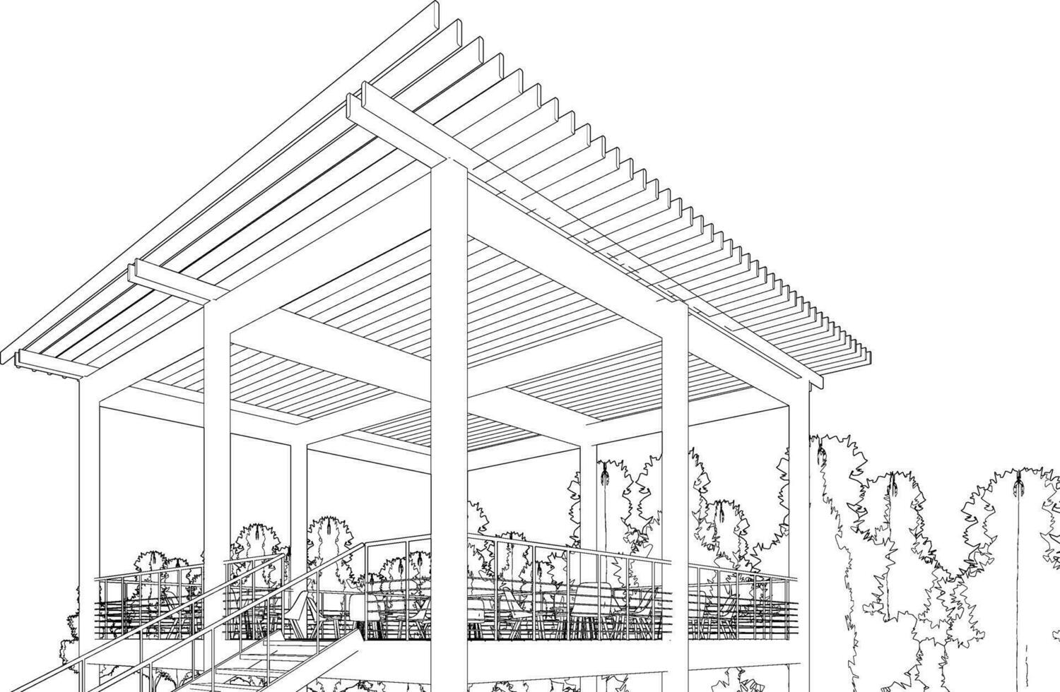 3D illustration of building project vector
