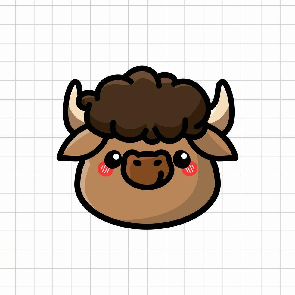 Cute Bison Illustration vector