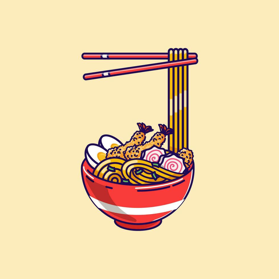 ramen japonés comida vector ilustración