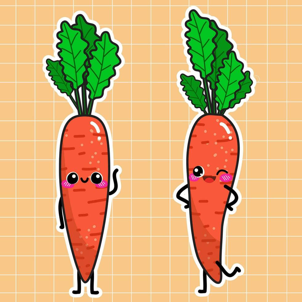 Ilustración de vector de vegetales de zanahoria